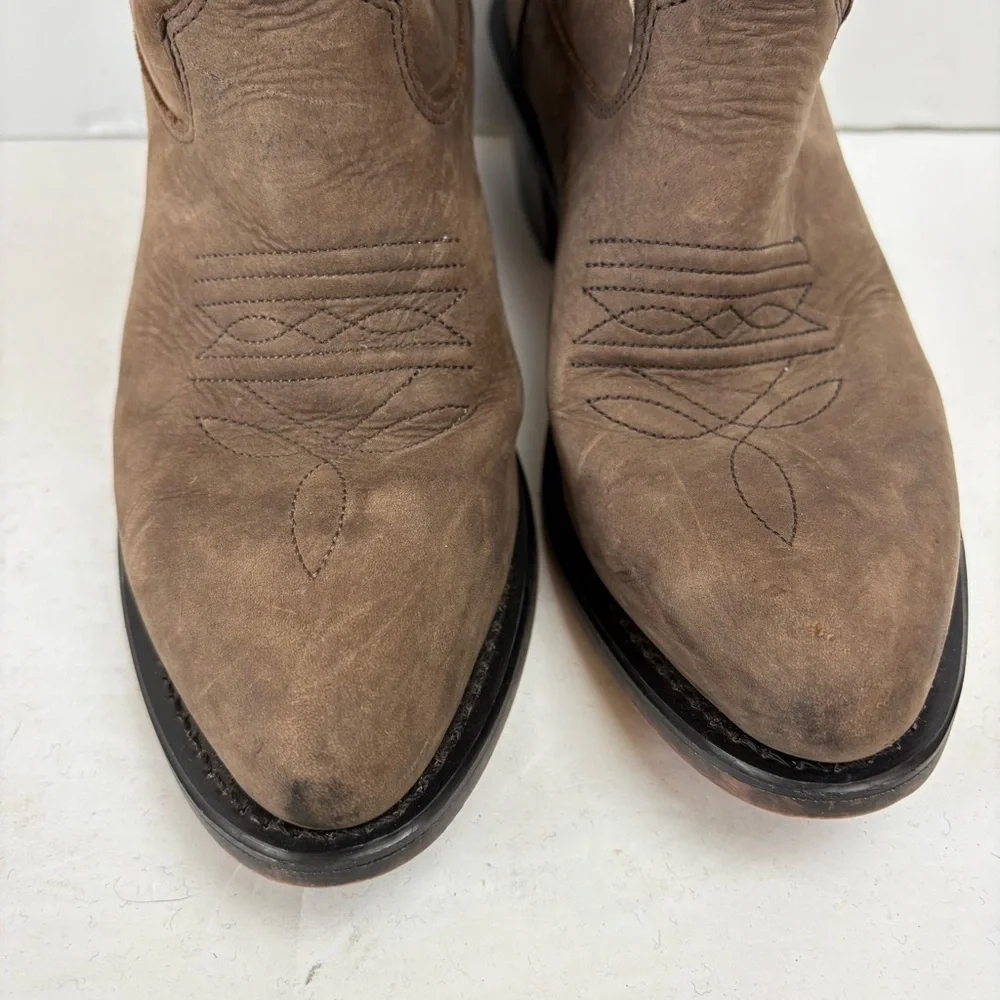 CODY JAMES BOYS' BROWN TAUPE WESTERN BOOTS Nubuck Leather B8151 4D